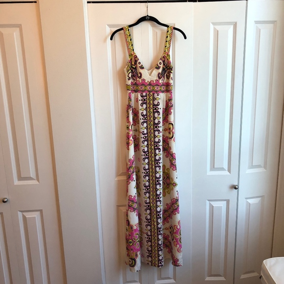 Tibi Silk Maxi Pink Paisley Dress - Picture 1 of 3